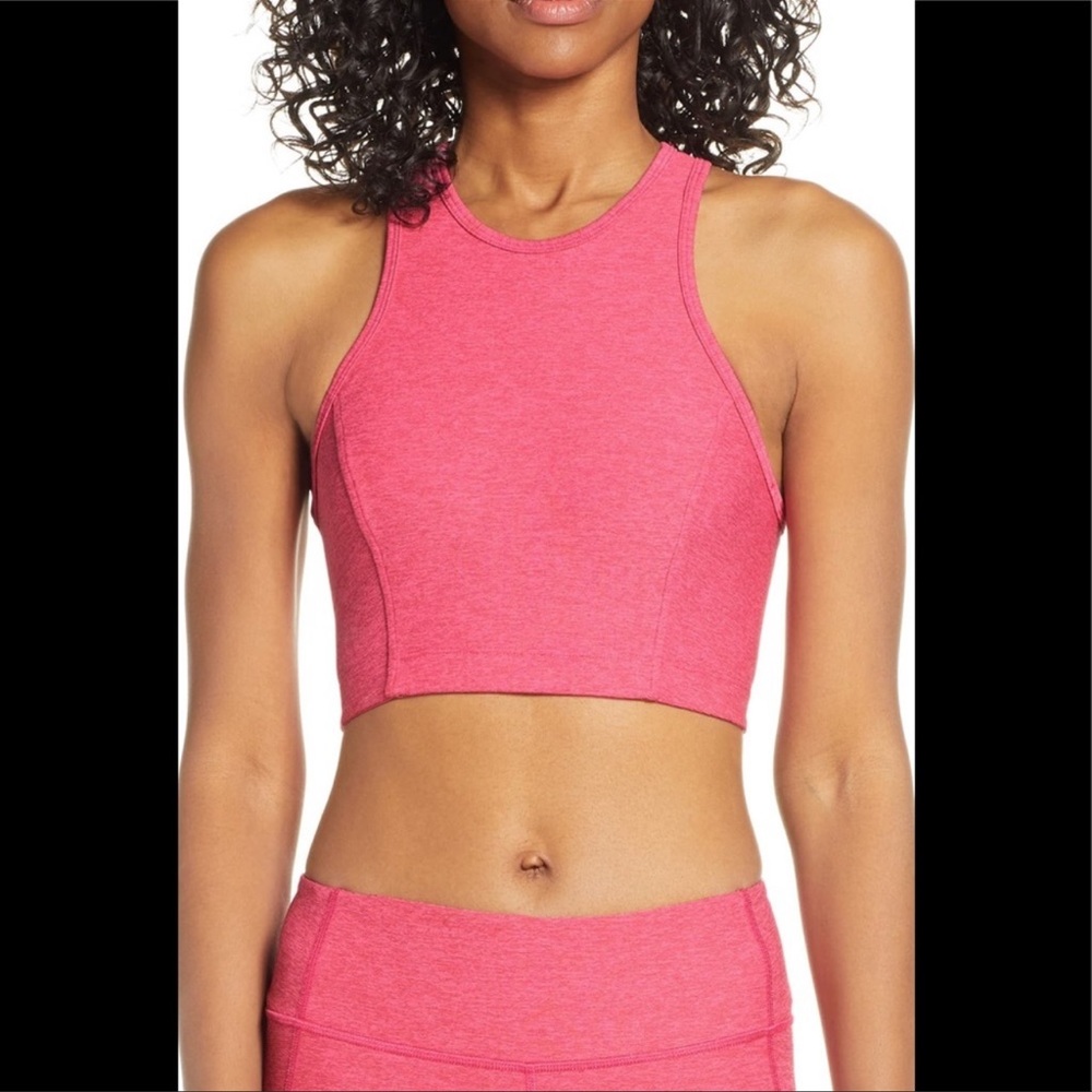 Outdoor Voices Flamingo Pink Athena Crop Bra Top S